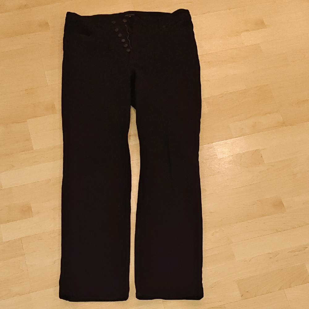 Good American Black Cotton Blend Pants